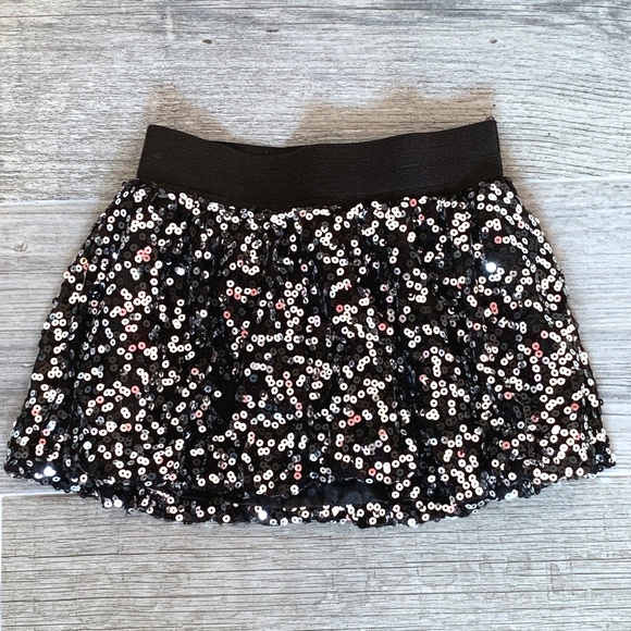Justice Other - Justice Black & Sliver Sparkle Mini Skirt
